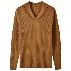Vintage Men's Shawl Collar Sweater Casual Loose Knit Pullover