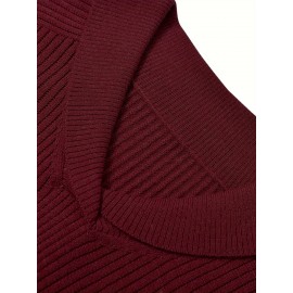 Vintage Men's Shawl Collar Sweater Casual Loose Knit Pullover