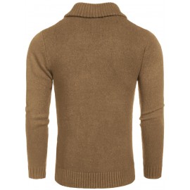 Men'S Shawl Collar Sweaters V-Neck Relaxed Fit Cable Pullovers, Plus Size
