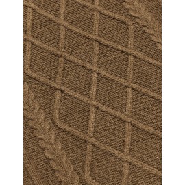 Men'S Shawl Collar Sweaters V-Neck Relaxed Fit Cable Pullovers, Plus Size