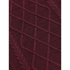 Men'S Shawl Collar Sweaters V-Neck Relaxed Fit Cable Pullovers, Plus Size