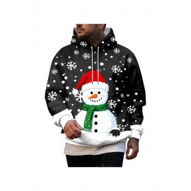 Fleece-Lined Winter Holiday Hooded Sweatshirt - Warm Cozy Pullover Hoodie with Soft, Casual Round Neck Sweater for Christmas, New Year's & Outdoor Activities, Machine Washable (Regular Fit), PLUS SIZE
