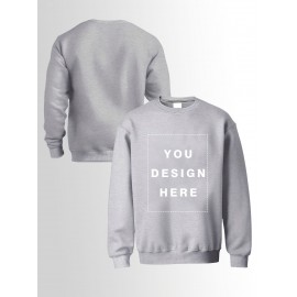 Men'S Heavyweight 12.35oz Personalized Sweater - Custom Text/Logo Printing, Loose Fit Crew Neck Long Sleeve, Soft Comfortable Casual & Formal Wear, Custom T-Shirt Design with Your Own Pattern, Ideal for Corporate Gifts, Events & Everyday Use - Durab