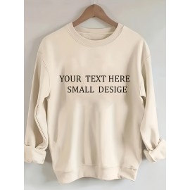 Men'S Christmas Custom Lettering Hoodie - Red Crew Neck Pullover Sweater with Personalized Text/Design, Soft Loose Fit Long Sleeve Winter Warmth, Machine Washable Holiday Gift for Him, Plus Size