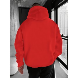 Men'S Oversized Fleece-Lined Hooded Sweatshirt with Surf & Beach Graphic Print - 100% Micro-Elastic Knit, Kangaroo Pocket, Surfing Surf Co. Design, Surfing-Themed Casual Pullover for Surfing, Beachwear & Everyday Comfort (Large Size) - Ideal Gift fo