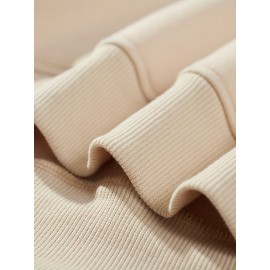 Men'S Loose Fit Sweatshirt - White Pullover with Minimalist Graphic, Soft Polyester Long Sleeve Shirt for Everyday & Formal Wear, Machine Washable Winter Sweater for Men, Sweater, Casual Wear, Korean Fashion, Durable Construction, Printed Top, Streetwear Lovers, PLUS SIZE