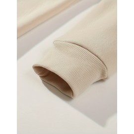 Men'S Loose Fit Sweatshirt - White Pullover with Minimalist Graphic, Soft Polyester Long Sleeve Shirt for Everyday & Formal Wear, Machine Washable Winter Sweater for Men, Sweater, Casual Wear, Korean Fashion, Durable Construction, Printed Top, Streetwear Lovers, PLUS SIZE