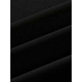 Men's Bird Logo Print Crew Neck Sweatshirt - White Bird Logo on Dark Blue, Casual Long Sleeve Pullover, Minimalist Sweater for Gym, Office & Casual Attire, Versatile Sportswear & Smart-Casual Outfit Essential, PLUS SIZE