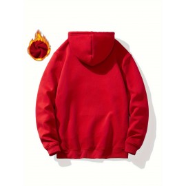 Men'S King Crown Print Hooded Sweatshirt - Royal & Golden Lettering, Winter Knit Fabric with Slight Stretch, Regular Fit Long Sleeve Pullover, Casual American Style Statement Piece for Everyday & Formal Wear - Ideal Gift for Men (KING Lettering Desi