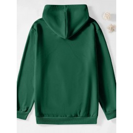 Men'S Plus Size Hoodie - Navy Pullover Sweatshirt, Regular Fit Long Sleeve Hooded Sweater for Everyday & Formal Wear, Soft Knit Fabric with Slight Stretch - Big & Tall Friendly