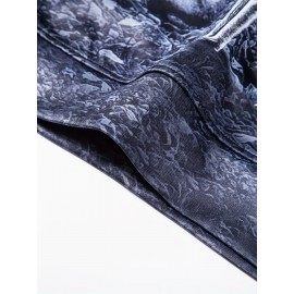 Men'S Moonlit Wolf Howl 3D Print Hooded Zip-Up Sweatshirt - Deep Blue Wolf Pack & Snow Mountain Night Sky Design, Loose Fit Casual Outdoor Winter Wear, Full-Zip Hoodie for Camping & Hiking, Durable 3D Print Graphic Apparel, Plus Size