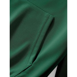 Men's New York Letter Print Hoodie & Matching Sweatsuit Set - Oversized Plus Size Winter Warmth, Distressed NYC Skyline Print Hooded Jacket & Pants, Machine Washable Casual Sportswear, Loose Fit Layered Outfit (New York Themed Apparel), PLUS SIZE