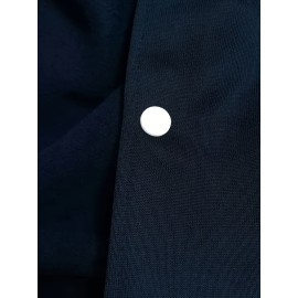 Men's Large Size Baseball Jacket A-69 Letter Print (A for Alpha, 69 for Number 6 & 9) - Plus Size Outerwear with Snap Closure & Pockets, Machine-Washable Polyester Spring/Fall Winter Casual Wear - Christmas Gift for Big & Tall Men, PLUS SIZE