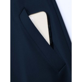 Men'S Plus-Size Casual Stylish Print Pocket Jacket, Plus Size