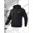 Men'S Plus Size Casual Hooded Jacket - Black with Orange 