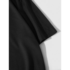 Plus Size Men'S Short Sleeve T-Shirt with Street Style, Vintage Distressed Murphy'S Law Slogan 