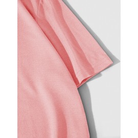 Plus Size Men'S Short Sleeve T-Shirt with Street Style, Vintage Distressed Murphy'S Law Slogan 