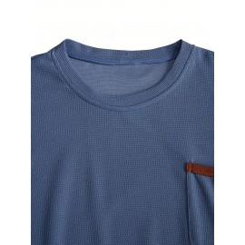 3pcs Men'S Plus Size Casual Short Sleeve T-Shirt Set, Essential Basic Tee - Breathable, Soft & Comfortable Waffle Fabric, Solid Color, Round Neck, Perfect for Casual Attire, PLUS SIZE, Men'S Set On, Men'S White Beach Set, Men'S Training Suit Set, Men'S Beach Set For Large Sizes