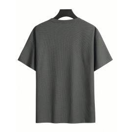 3pcs Men'S Plus Size Casual Short Sleeve T-Shirt Set, Essential Basic Tee - Breathable, Soft & Comfortable Waffle Fabric, Solid Color, Round Neck, Perfect for Casual Attire, PLUS SIZE, Men'S Set On, Men'S White Beach Set, Men'S Training Suit Set, Men'S Beach Set For Large Sizes