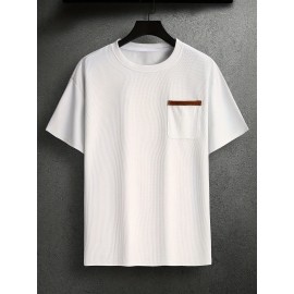 3pcs Men'S Plus Size Casual Short Sleeve T-Shirt Set, Essential Basic Tee - Breathable, Soft & Comfortable Waffle Fabric, Solid Color, Round Neck, Perfect for Casual Attire, PLUS SIZE, Men'S Set On, Men'S White Beach Set, Men'S Training Suit Set, Men'S Beach Set For Large Sizes