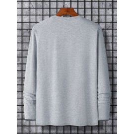 2pcs Men's Heavyweight 95% Polyester/5% Spandex Oversized Long Sleeve T-Shirt Set - Soft Stretch Round Neck Casual Layering Shirts in Green & Grey, Solid Color Winter Warmth, Comfortable Casual Attire, Plus Size Available (Machine Washable) - Ideal for Fall & Winter Layering Essentials (Casual & Formal Outfits) - Versatile Matching Outfits for Men, Relaxed Fit, Durable & Easy Care, Long Sleeve T Shirts for Men, Mens Plus Size T Shirt, Printed T Shirts for Men, PLUS SIZE