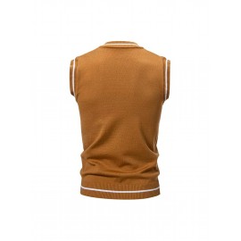 Men'S Heavyweight Sweater - Solid Burgundy Round Neck Pullover with Piping Trim, Regular Fit Winter Warmth, Casual & Formal Wear, Durable Easy-Care Sweater for Fall and Winter Layering (Coat-Compatible Hanging Hooks Included) - Versatile Everyday &