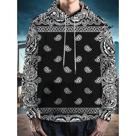 Men's Plus Size Hoodie - Soft Stretch Fabric Pullover Sweatshirt with Drawstring Hood & Front Pocket, Black with White-eye design - Regular Fit Long Sleeve Urban streetwear for Big & Tall Men - Machine Washable Everyday & Party Outfits, PLUS SIZE